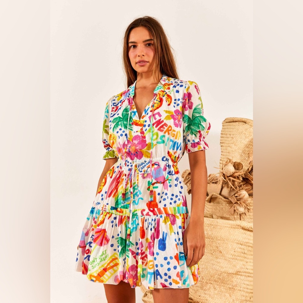 EUC: FARM Rio XS, Fun Party, Vacation or Cruise Dress. Mint condition. Midi